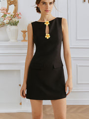 Sleeveless Sailor Collar Midi Dress – Summer 2025