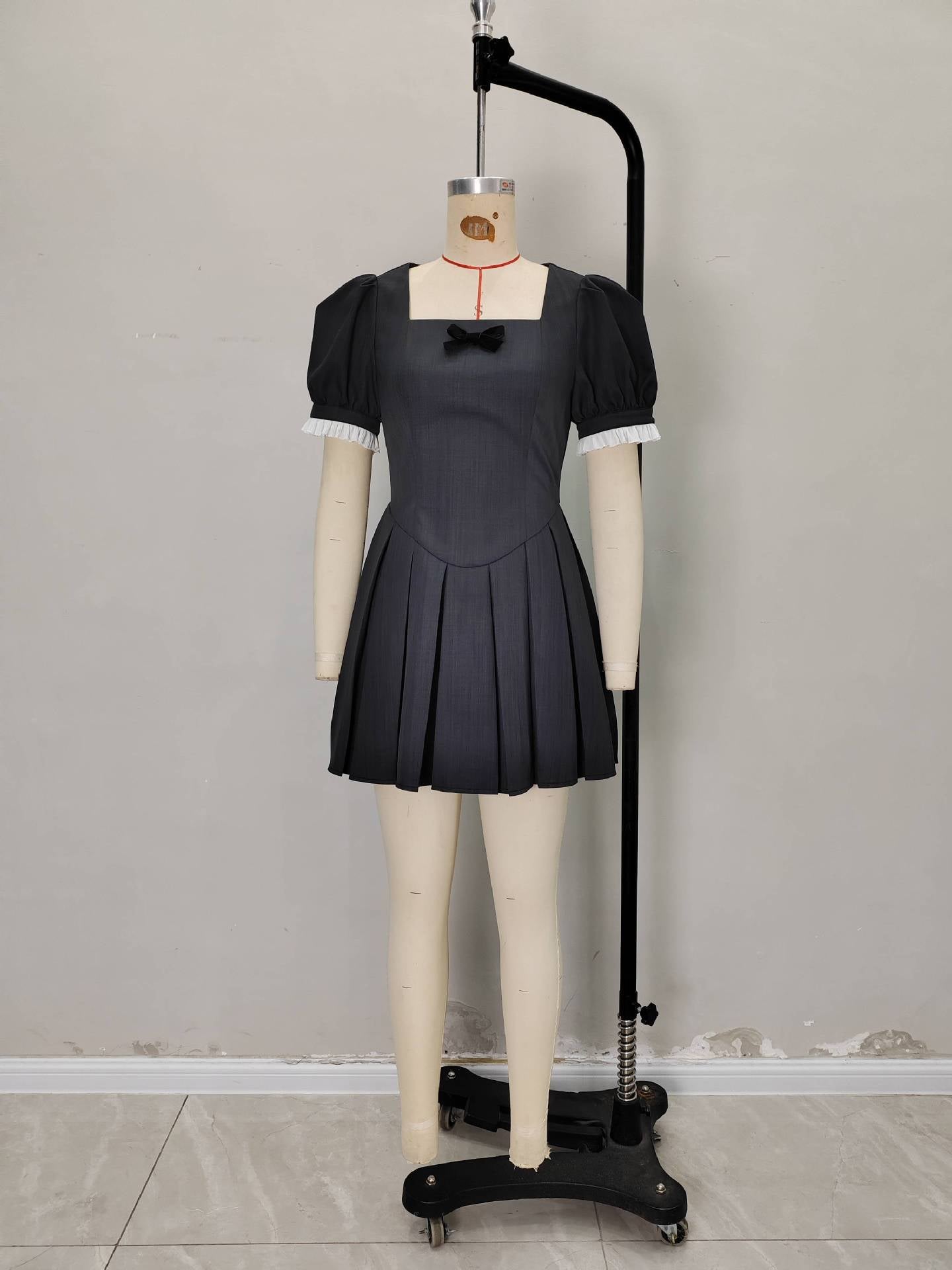 Retro Square Neck A-Line Mini Dress