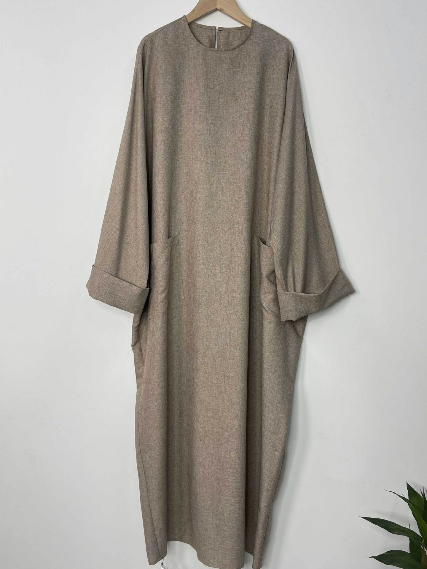 Muslim Robe Long Skirt Solid Color Dress