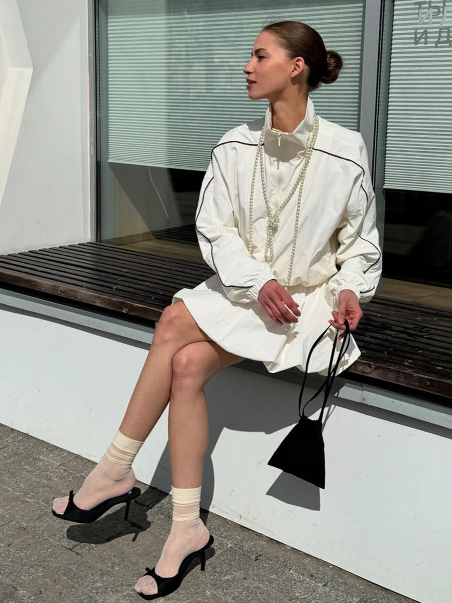 Casual Street Style Jacket & Skirt