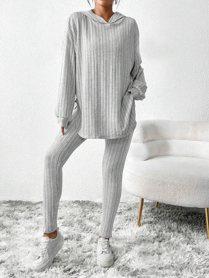 Ribbed Lounge Hoodie & Leggings Set