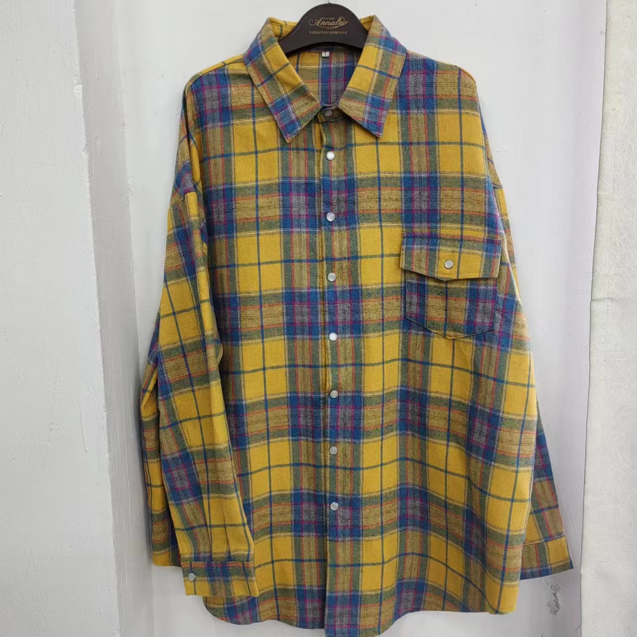 Retro Plaid Pocket Shirt – Long Sleeve