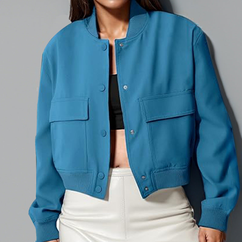Stand Collar Pocket Jacket