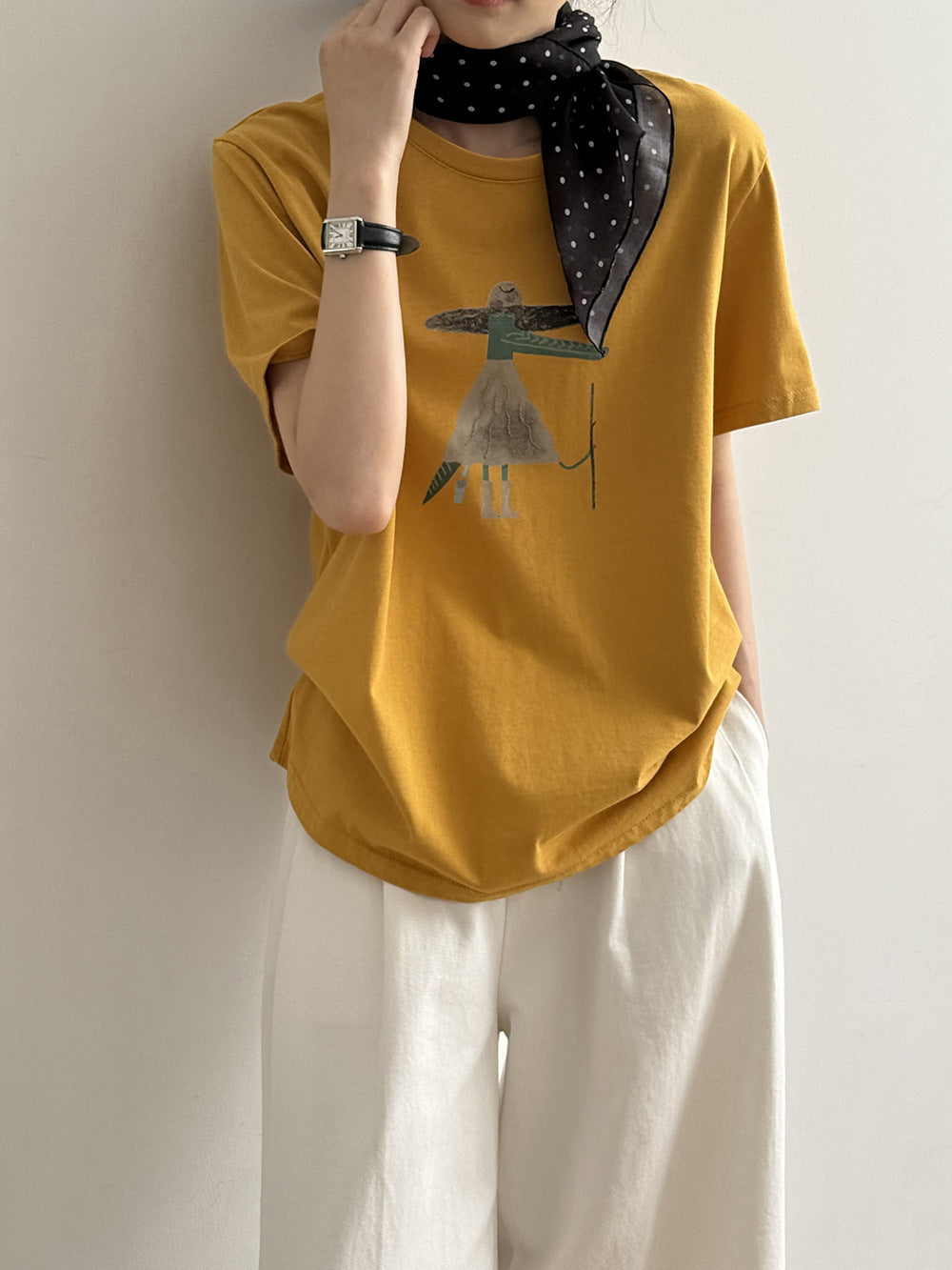 Cartoon Print Cotton T-Shirt