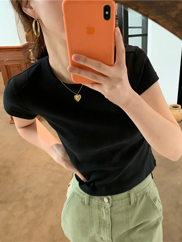 Korean Minimalist Cotton Tee – Summer Essential